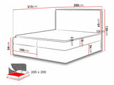 Kontinentális ágy BASIC, Szín: Muna 02, Alvó felület mérete: 200 x 200 cm