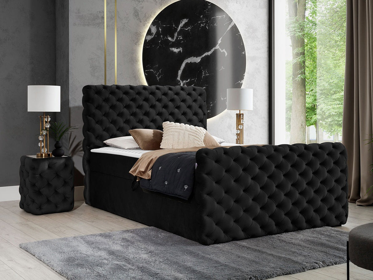 Kontinentális ágy CHESTERFIELD LUX (Tigline Lux), Szín: Velluto 20, Alvó felület mérete: 180 x 200 cm