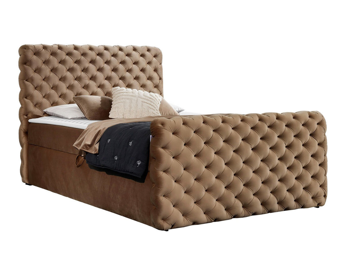 Kontinentális ágy CHESTERFIELD LUX (Tigline Lux), Szín: Velluto 30, Alvó felület mérete: 140 x 200 cm