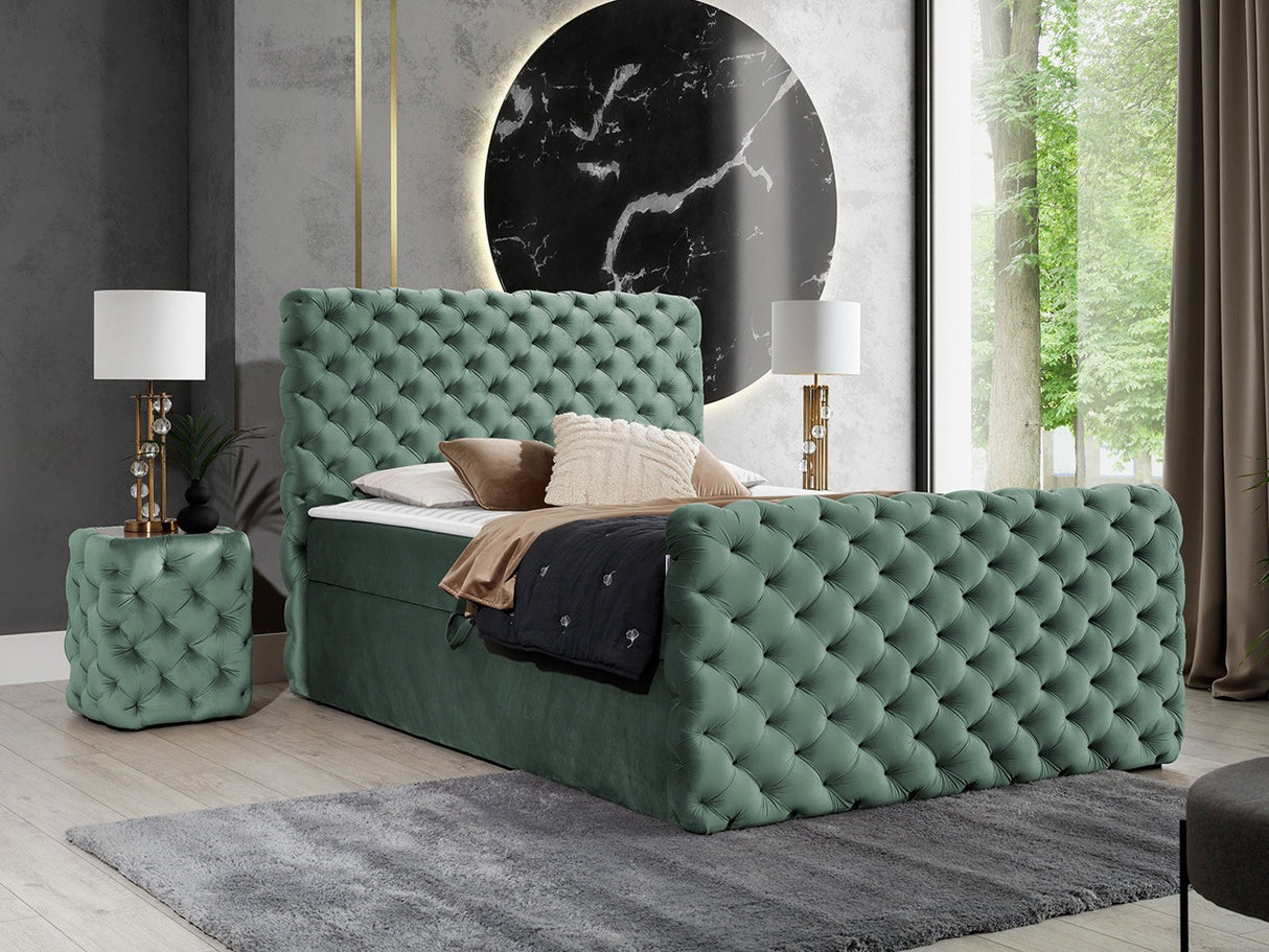 Kontinentális ágy CHESTERFIELD LUX (Tigline Lux), Szín: Velluto 13, Alvó felület mérete: 180 x 200 cm