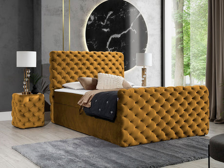 Kontinentális ágy CHESTERFIELD LUX (Tigline Lux), Szín: Velluto 8, Alvó felület mérete: 140 x 200 cm