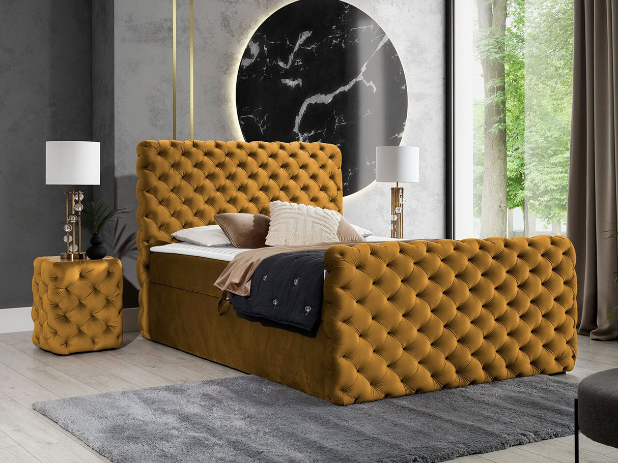 Kontinentális ágy CHESTERFIELD LUX (Tigline Lux), Szín: Velluto 8, Alvó felület mérete: 180 x 200 cm