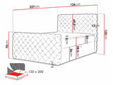 Kontinentális ágy CHESTERFIELD LUX (Tigline Lux), Szín: Velluto 20, Alvó felület mérete: 120 x 200 cm
