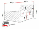 Kontinentális ágy CHESTERFIELD LUX (Tigline Lux), Szín: Velluto 30, Alvó felület mérete: 120 x 200 cm