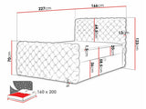 Kontinentális ágy CHESTERFIELD LUX (Tigline Lux), Szín: Velluto 13, Alvó felület mérete: 160 x 200 cm