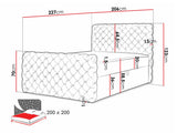 Kontinentális ágy CHESTERFIELD LUX (Tigline Lux), Szín: Velluto 20, Alvó felület mérete: 200 x 200 cm