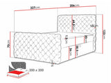 Kontinentális ágy CHESTERFIELD LUX (Tigline Lux), Szín: Velluto 29, Alvó felület mérete: 200 x 200 cm
