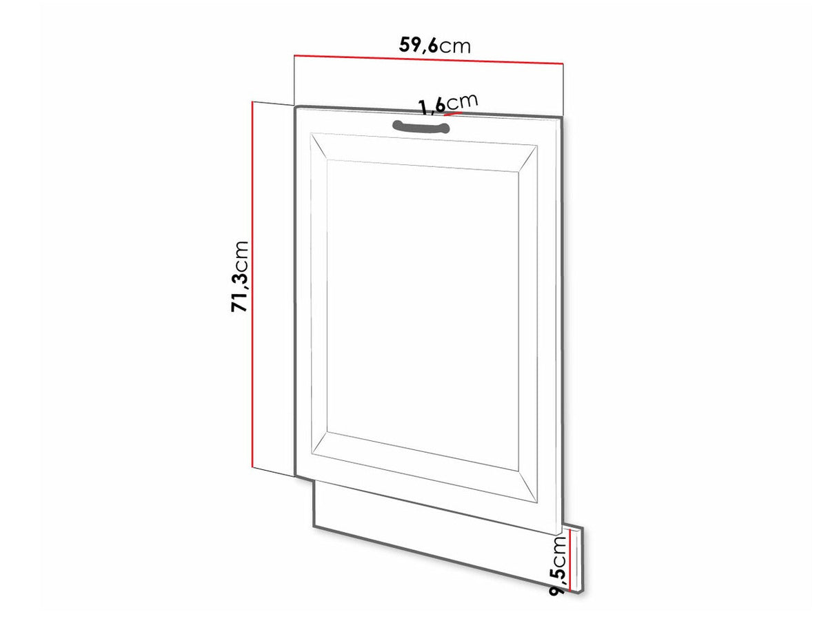 Mosogatógép ajtó ZM 713x596 FRONT RETROLINE (Grafit)