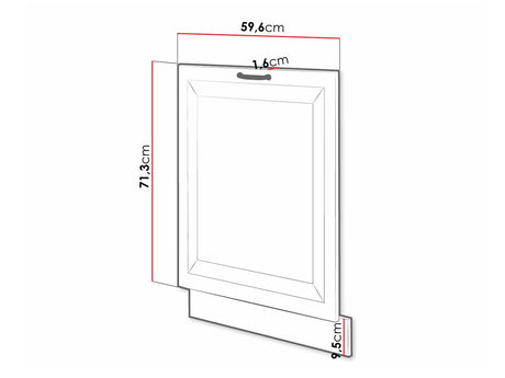 Mosogatógép ajtó ZM 713x596 FRONT RETROLINE (Grafit)