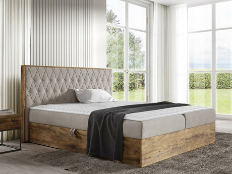 Kontinentális ágy WOOD 6, Szín: Faro 20, Alvó felület mérete: 200 x 200 cm