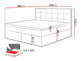 Kontinentális ágy Luanda (Cinema), Szín: Öko bőr Soft 011, Alvó felület mérete: 160 x 200 cm