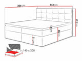 Kontinentális ágy Luanda (Cinema), Szín: Muna 10, Alvó felület mérete: 140 x 200 cm