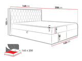 Kontinentális ágy WOOD 6, Szín: Faro 20, Alvó felület mérete: 160 x 200 cm