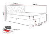 Kontinentális ágy Fa (Madaris) 7, Szín: Faro 20, Alvó felület mérete: 200 x 200 cm
