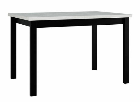 Asztal Alba 1 80 x 120/150 (Diesel 1), Munkalap színe: Fehér, Lábak színe: Fekete
