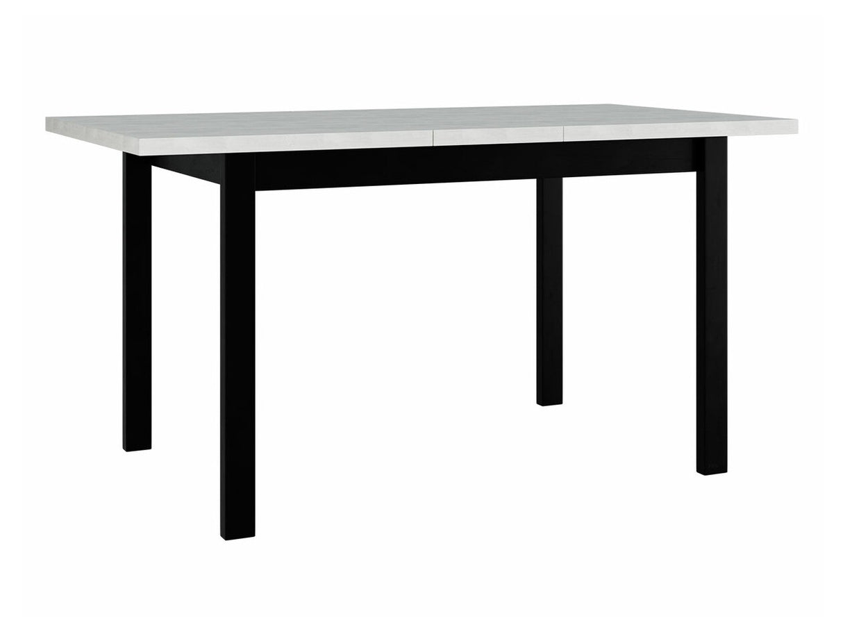 Asztal Alba 1 80 x 120/150 (Diesel 1), Munkalap színe: Fehér, Lábak színe: Fekete