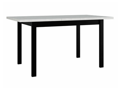 Asztal Alba 1 80 x 120/150 (Diesel 1), Munkalap színe: Fehér, Lábak színe: Fekete