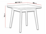 Asztal Oslo 1 L 80 x 80/110 I L (Harry 1 L 80 x 80/110), Munkalap színe: Fehér , Lábak színe: Fehér