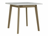 Asztal Oslo 1 L 80 x 80/110 (Harry 1 L 80 x 80/110), Munkalap színe: Fehér , Lábak színe: Sonoma tölgy