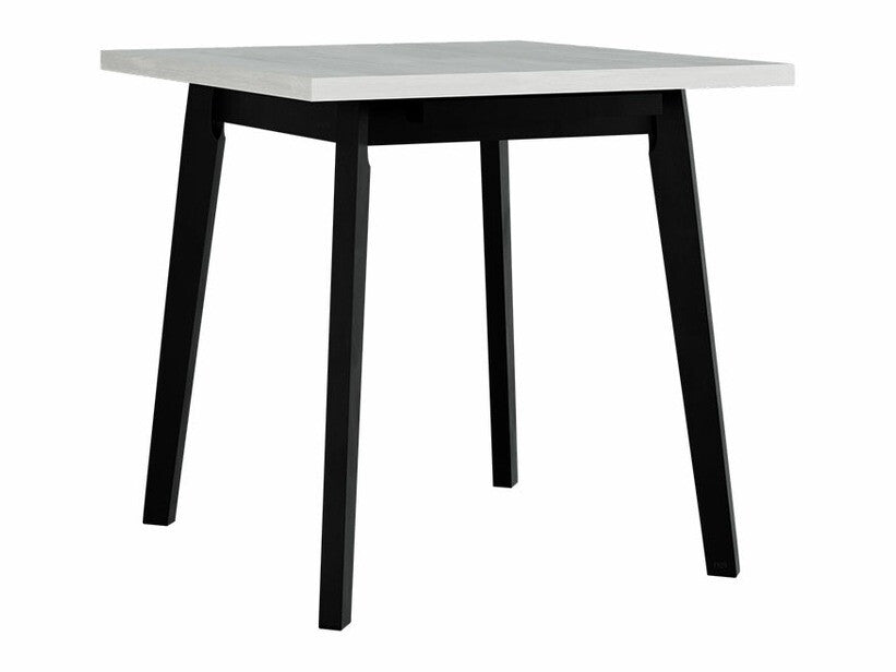 Asztal Oslo 1 L 80 x 80/110 (Harry 1 L 80 x 80/110), Munkalap színe: Fehér , Lábak színe: Fekete