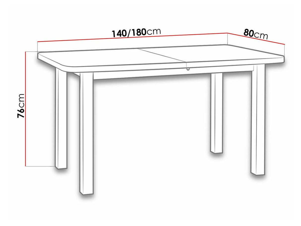 Asztal Wenus 2 80x140/180 (Logan 2), Szín: Sonoma tölgy