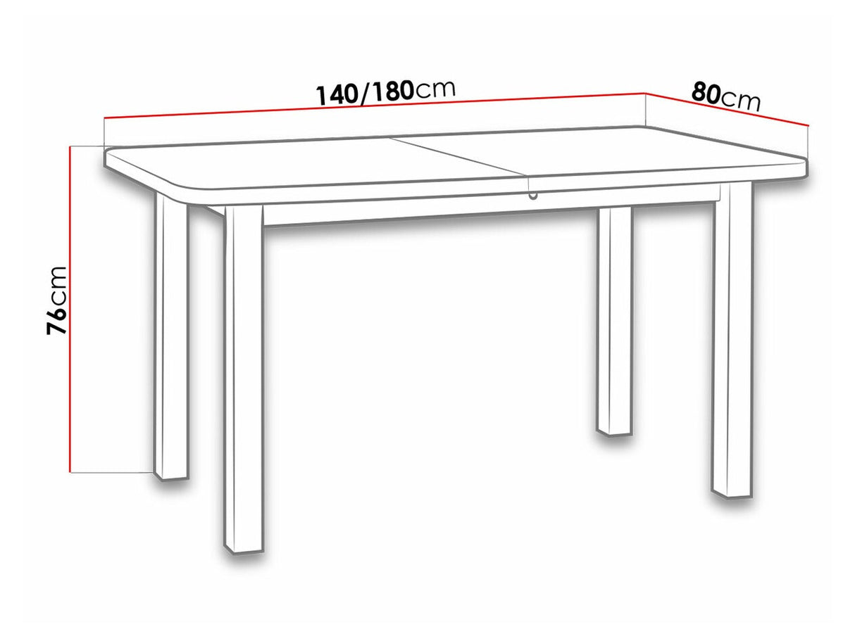 Asztal Wenus 2 80x140/180 (Logan 2), Szín: Égerfa