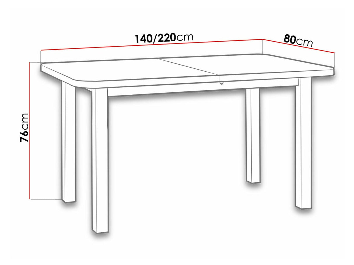 Asztal Wenus 2 XL 80x140/220 (Logan 2 XL), Szín: Sonoma tölgy