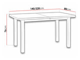 Asztal Wenus 2 XL 80x140/220 (Logan 2 XL), Szín: Sonoma tölgy