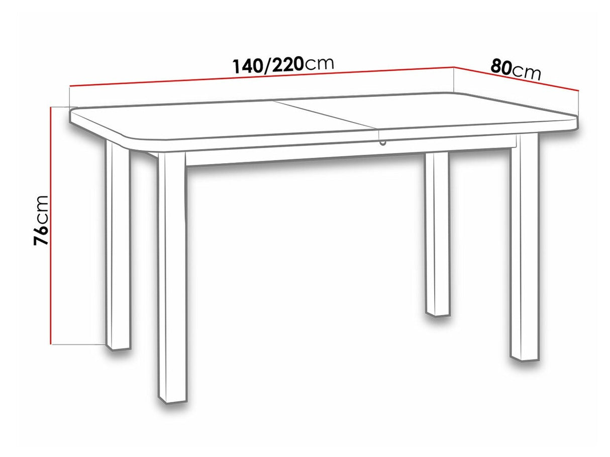 Asztal Wenus 2 XL 80x140/220 (Logan 2 XL), Asztal színe: Fehér