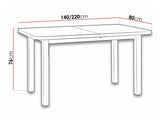 Asztal Wenus 2 XL 80x140/220 (Logan 2 XL), Asztal színe: Fehér