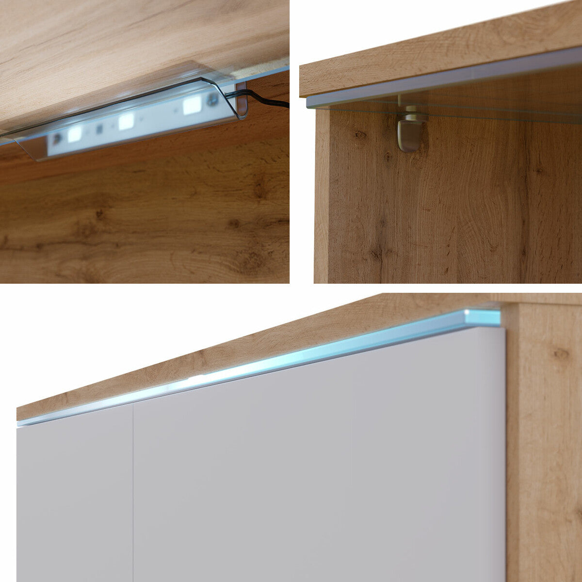 TV-állvány Lowboard D180 (Dlone 180), Led világítás: Igen, Szín: Beton