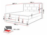 Kontinentális ágy Wall ( Bicyk ), Alvó felület mérete: 140 x 200 cm, Szín: Itaka 27