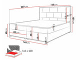Kontinentális ágy Wall ( Bicyk ), Alvó felület mérete: 160 x 200 cm, Szín: Itaka 11