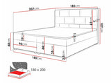 Kontinentális ágy Wall ( Bicyk ), Alvó felület mérete: 180 x 200 cm, Szín: Itaka 10