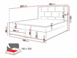 Kontinentális ágy Wall ( Bicyk ), Alvó felület mérete: 180 x 200 cm, Szín: Itaka 48