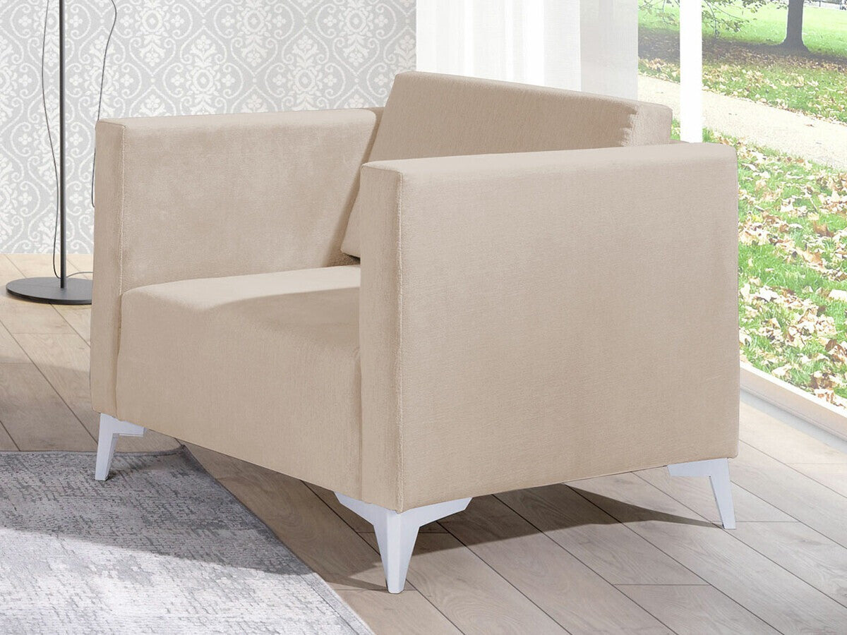 Fotel SZAFIR 1 (Denim 1), Szín: Solo 251, Lábak színe: Fényes fehér