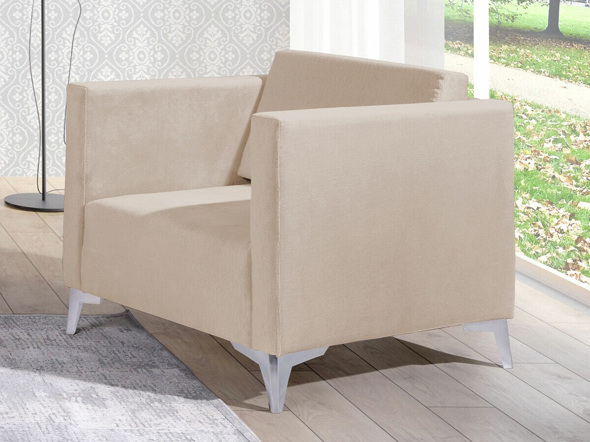 Fotel SZAFIR 1 (Denim 1), Szín: Solo 251, Lábak színe: Fényes szürke