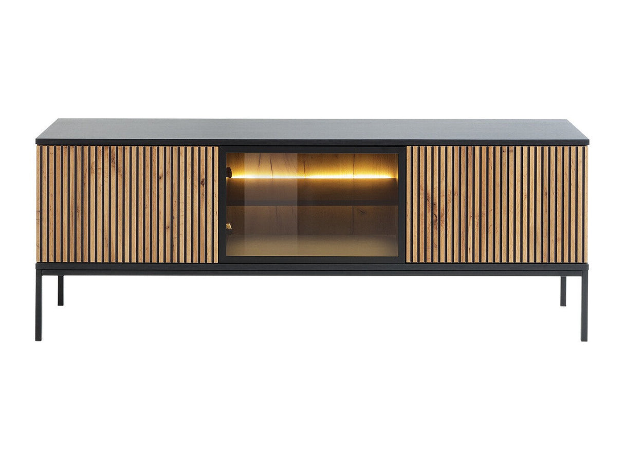 TV-állvány Szafka RTV SENTO RTV154 + LED Czarny grafit/Dąb wotan (Dornis)