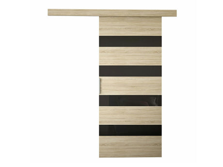 Tolóajtók Drzwi przesuwne LEO V + samodomykacz, Szín: Sonoma tölgy + Fekete