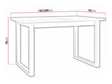 Asztal Stół IKON 3 L LAMINAT Blat: Biały / Podst.: Czarny fém 5903211275821 (Fehér + Fekete)
