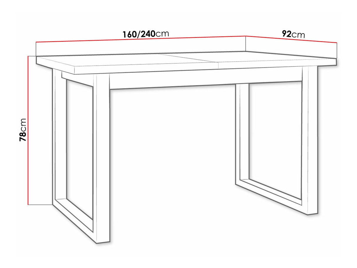 Asztal Stół IKON 3 L LAMINAT Blat: Dąb Artisan / Podst.: Czarny fém 5903211275838 (Artisan tölgy + Fekete)