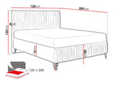 Ágy Łóżko tapicerowane LUX MARSZCZENIA, Szín: Amor 4321, Alvó felület mérete: 120 x 200 cm