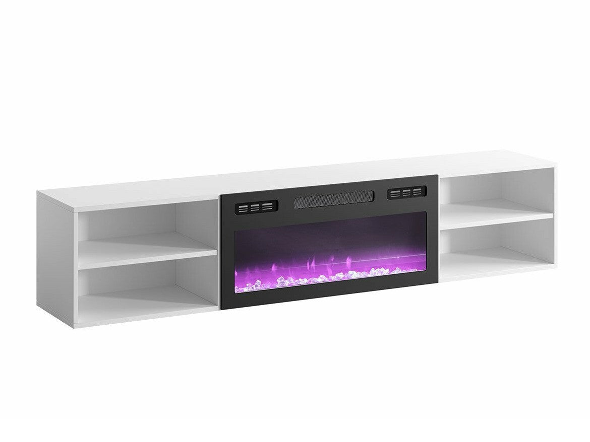 TV-állvány Szafka RTV POLO 180 EF + KOMINEK, Szín: Fehér + Fekete