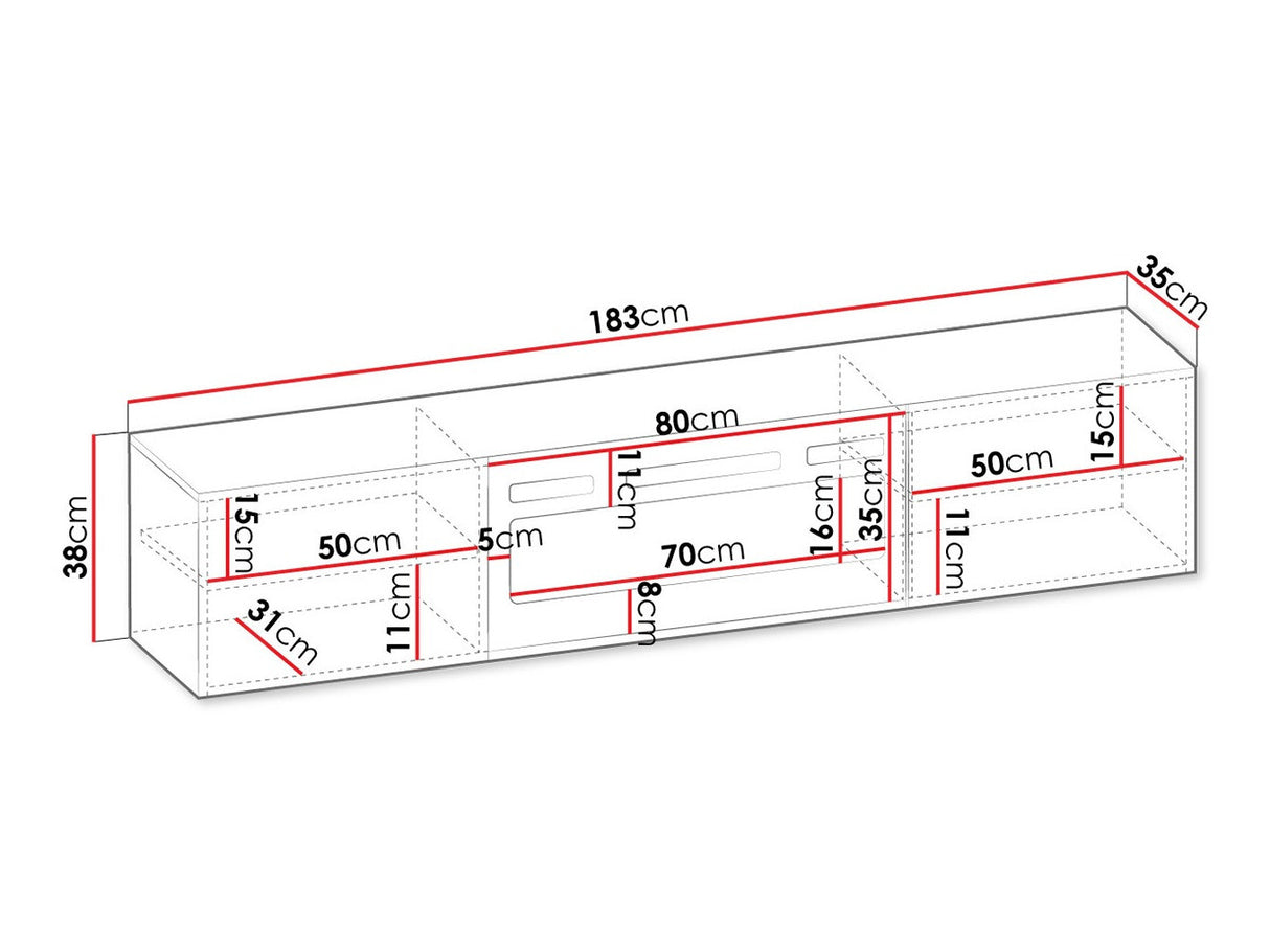 TV-állvány Szafka RTV LUXE EF + KOMINEK (Pinito), Szín: Fehér + Fekete