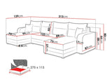 Sarokkanapé Narożnik Hewlet Bis U Lux 6 + Lux 5 Strona: Uniwersalna 5903211198090 (Poruba Bis U)