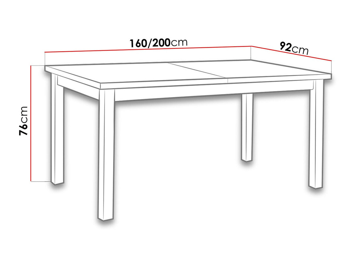 Asztal Modena 2 90x160/200 (Laminált forgácslap) (Fa 2), Szín: Sonoma tölgy