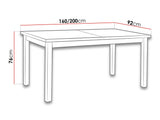 Asztal Modena 2 90x160/200 (Laminált forgácslap) (Fa 2), Szín: Fehér