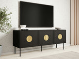 TV-állvány Szafka RTV 150 3D PALAZZO Czarny mat + Dąb craft 5903211296925