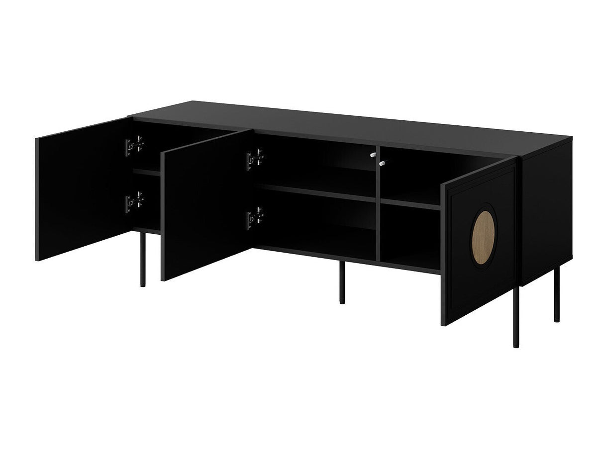 TV-állvány Szafka RTV 150 3D PALAZZO Czarny mat + Dąb craft 5903211296925