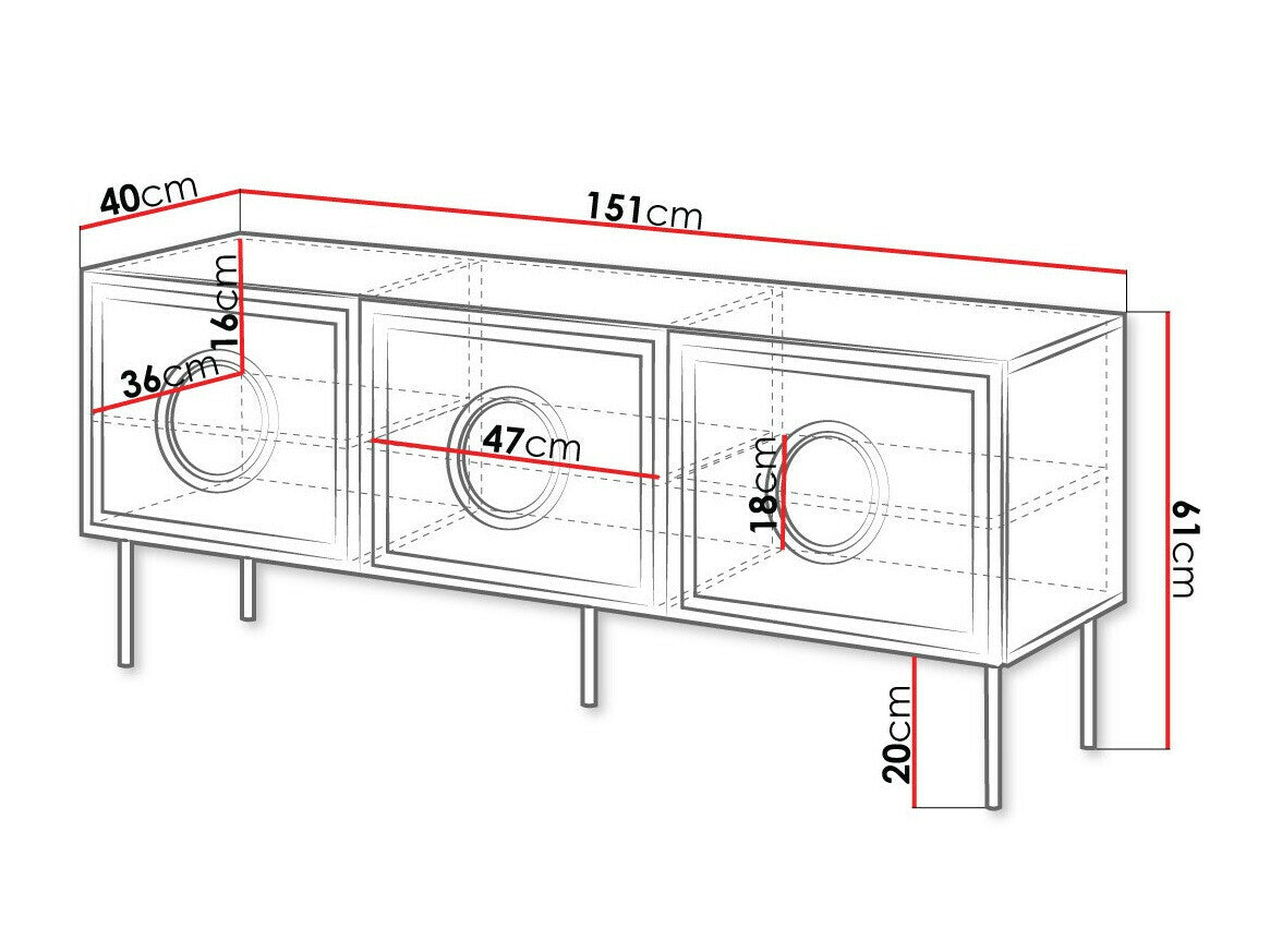 TV-állvány Szafka RTV 150 3D PALAZZO Czarny mat + Dąb craft 5903211296925
